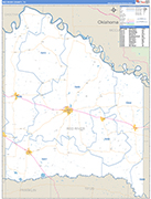 Red River County Wall Map Basic Style